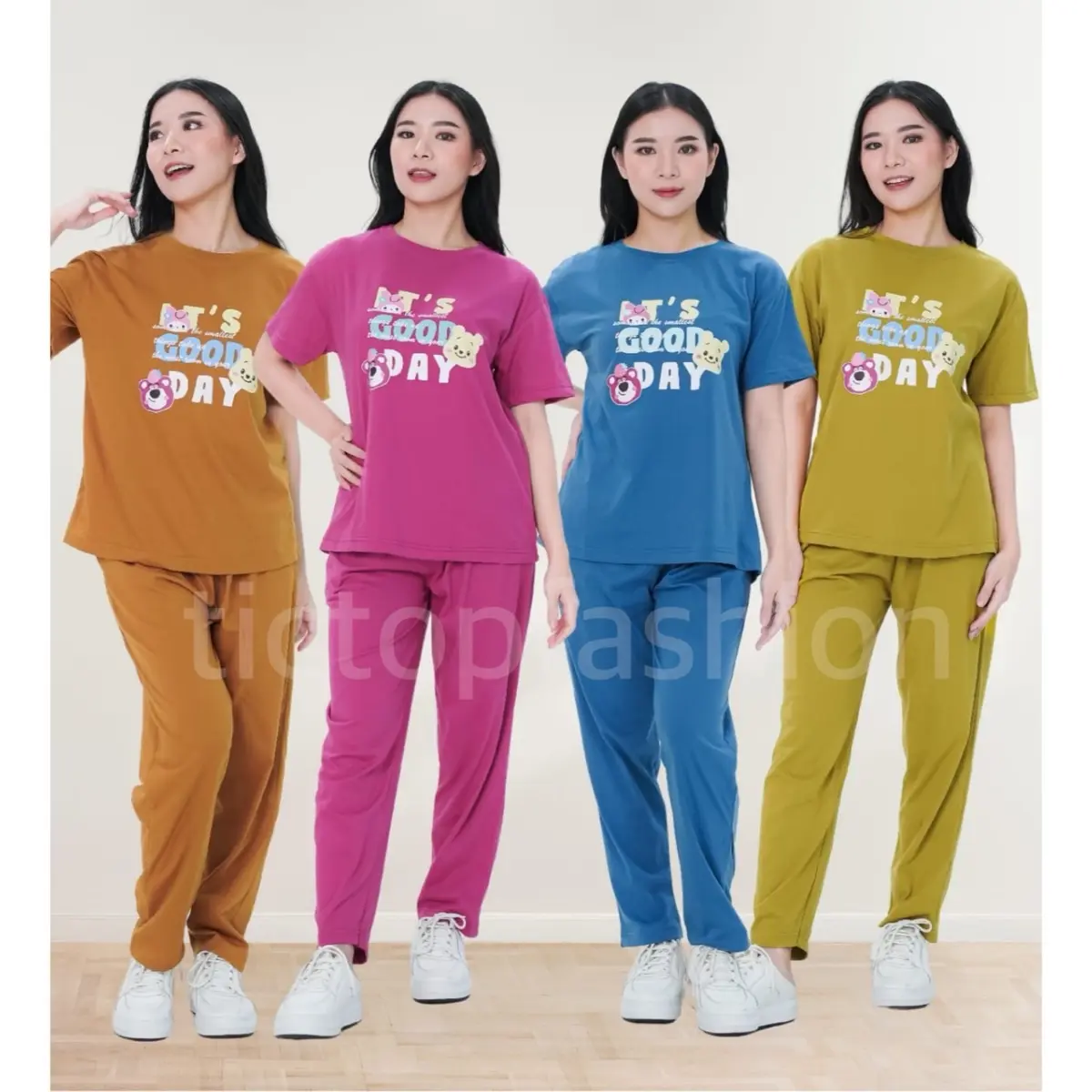 725 ONE SET CP KAOS KATUN COMBED - tictopfashion