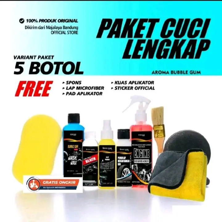 Terlaris no.1 | PAKET CUCI KENDARAAN LENGKAP FULL BODY 5 ITEM by FOURCLEAN Auto Care+FREE Aplikator