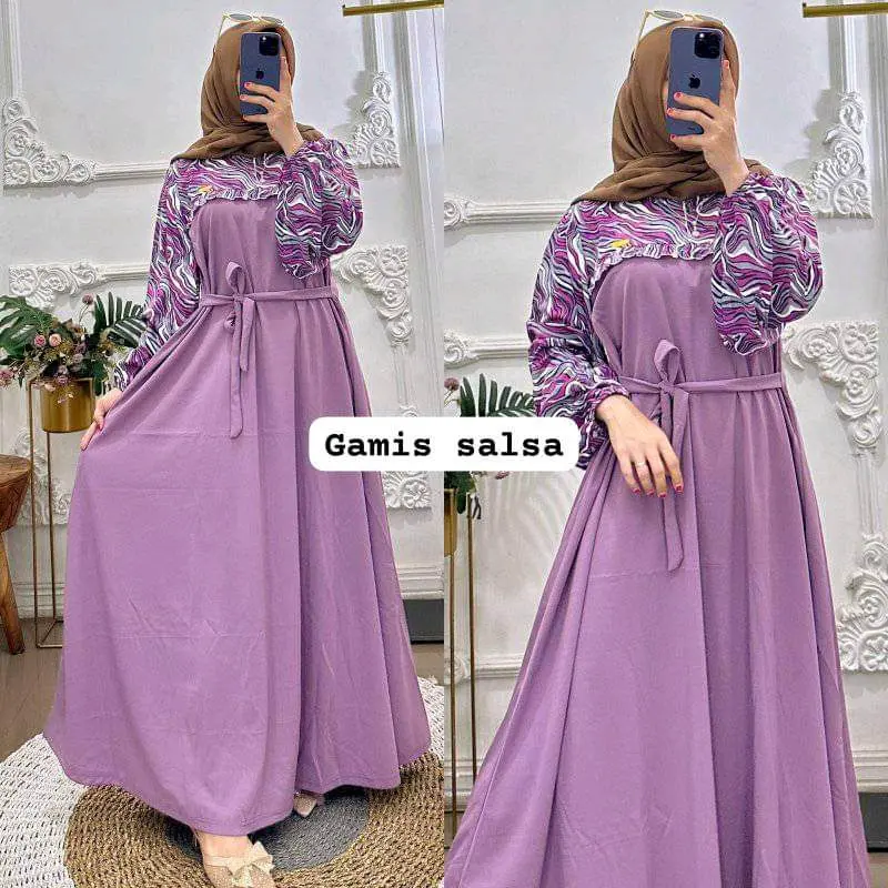 fesya  gamis 60k dapat 3 Katun Bunga 5