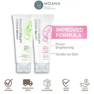 Shinzui WHITEssentials Double Brightening Acne Facial Wash | Sabun Muka Wajah Glowing Jerawat