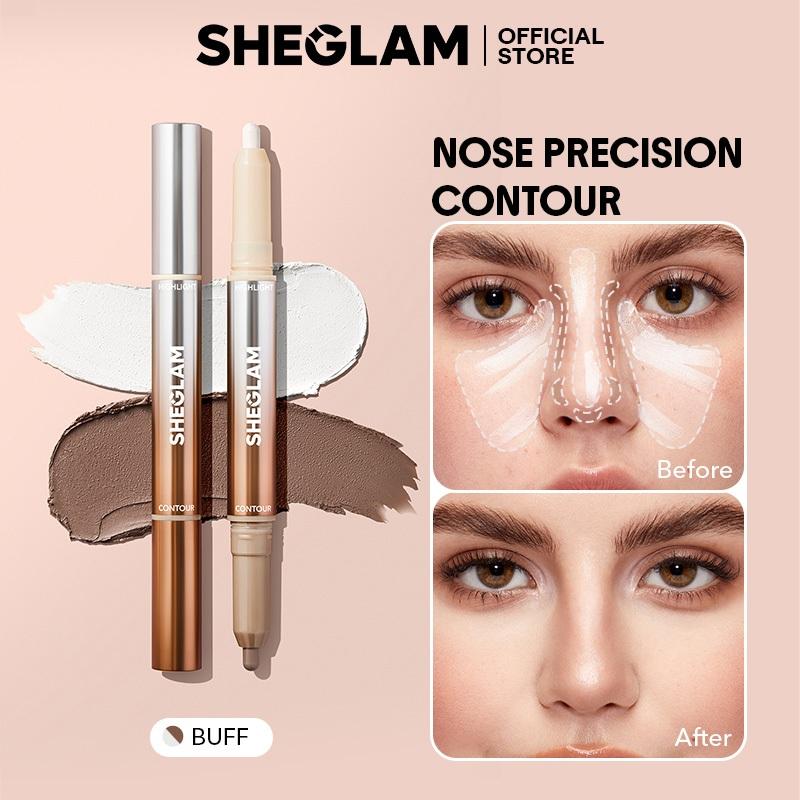 Bút Tạo Khối SHEGLAM 2 in 1 Nose Contour & Highlight Pen Tạo Sống Mũi 3D Điêu Khắc Gương Mặt Dễ Dàng Chất Kem Mềm Mịn Dễ Tán