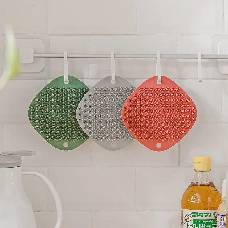 Smart-living Kitchen household multi purpose dish pot pan silicone cleaning brush pad -A0430 -NC