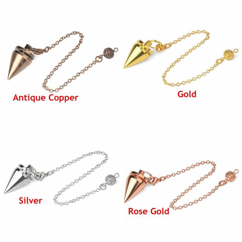 Product Introduction of Con lắc hình nón cảm xạ bằng đồng cổ, con lắc kim loại Reiki, mặt dây chuyền chữa bệnh, thời trang mới 10