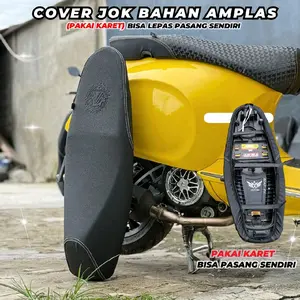 Cover Jok Bahan Amplas Pakai Karet Bisa Lepas Pasang Sendiri untuk Motor Kuning