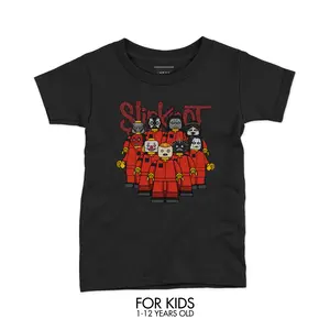 Baju Anak Kaos Band Slipknot Lego Bahan Cotton Combed 30s Sablon Plastisol Kualitas Standar Distro Ukuran XS-XXXL Untuk Anak Perempuan Dan Laki Laki