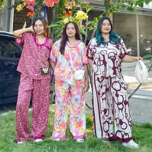 (READY STOCK) Veve Set - Setelan Rayon Premium Piyama Kekinian Oneset Viral Size Lengkap