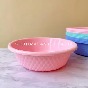 [6 pcs] Waskom Oshuma Alexish 27 cm Baskom Plastik Tempat Penyimpanan Serbaguna Besar Berkat Hajatan Pink Biru