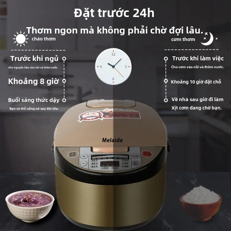 Nồi Cơm Điện Adelaide, Dung Tích Lớn (5 Lít), Nồi 1.8 Lít, Phục Vụ 4 Người, Chế Độ Nấu Đa Năng, Có Hẹn Giờ, Chảo Chống Dính Chất Lượng Cao, Thích Hợp Để Nấu Cơm, Nấu Cơm Nồi Cơm Điện Mini 1