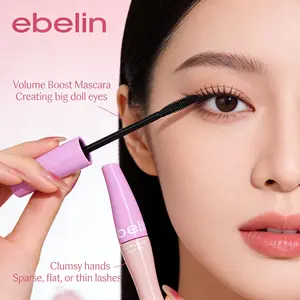 Ebelin Curl To Volume Mascara - Lentik Tebal ~ Tahan Lama ~ Tanpa Penjepit ~ Kuas Seesaw 360° Inovatif Waterproof & Sweatproof