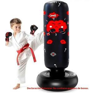 Saco de boxeo inflable para niños, saco de boxeo vertical, columna de boxeo giratoria para entrenamiento físico, equipo de boxeo, equipo de entrenamiento, accesorios de gimnasio, regalos de Navidad