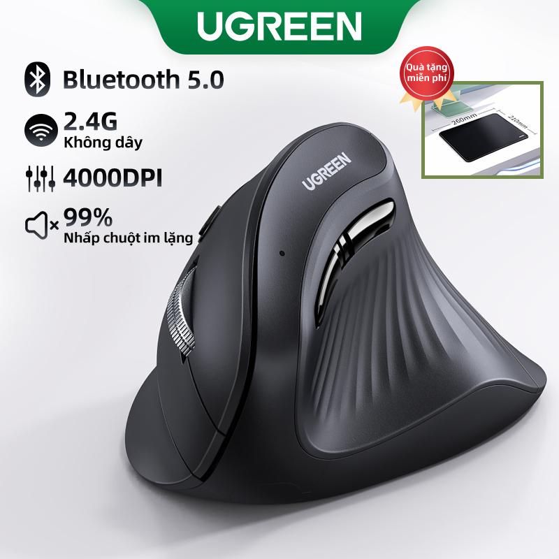 Chuột Nhấp Không Dây, UGREEN, Công Thái Học Dọc, 4000DPI, Im Lặng, Dành Cho Máy Tính Xách Tay, PC, Windows, Mac OS, 25444