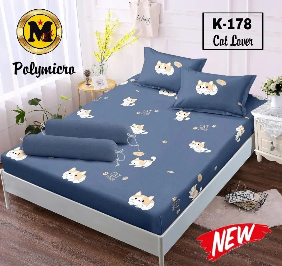 (TERBARU) sprei set karakter motif cat lover murah tebal premium ukuran 180x200 160x200 120x200 kain katun adem tidak luntur seprei homemade kekinian aesthetic size king queen single free sarung bantal & sarung guling terlaris