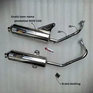 Knalpot Standar Racing Adem Ngebas Stainless Inlet 26 28 Vario Beat Adv Scoopy Nmax Aerox Xeon Mio Pcx ORIGINAL SIXXER - Motorcycle