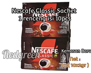 Kopi Nescafe Classic Sachet 2gram 1 pack 1 renceng isi 10pcs 10sachet