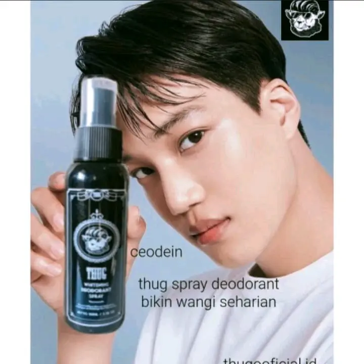 thug 1 botol deodorant spray 100ml anti perspirant.bebas bau&basah ketiak lebih cerah dengan niacinamide tidak kuning di baju tidak lengket Wangi