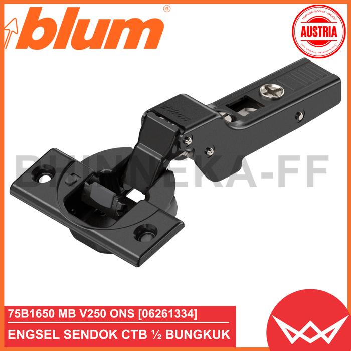 Jual ENGSEL BLUM 75B1650 ONS CLIP TOP BLUMOTION HALF OVERLAY HINGE ONYX ...