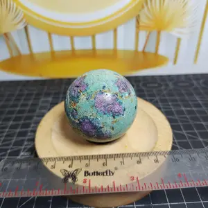 Natural Ruby Fuchsite Sphere UV Reactive (2) Asli Batu Alam
