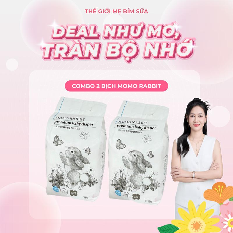 [TGMBS] [CP] Combo 2 bịch Bỉm Momo Rabbit Hàn Quốc cao cấp mềm mịn cho bé