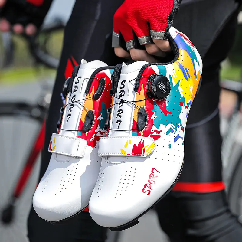 Fashion Graffiti Cycling Shoes MTB Men SPD Road Dirt Bike Shoes Route Cleat Flat Sneaker Racing Women Bicycle Mountain Biking Shoes