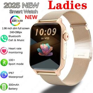 New For Huawe Smartwatch Women 1.96-Inch ultra-thin Screen LED Flashlight Wireless Call Health Check IP67 Life Waterproof Smart Watch 2025