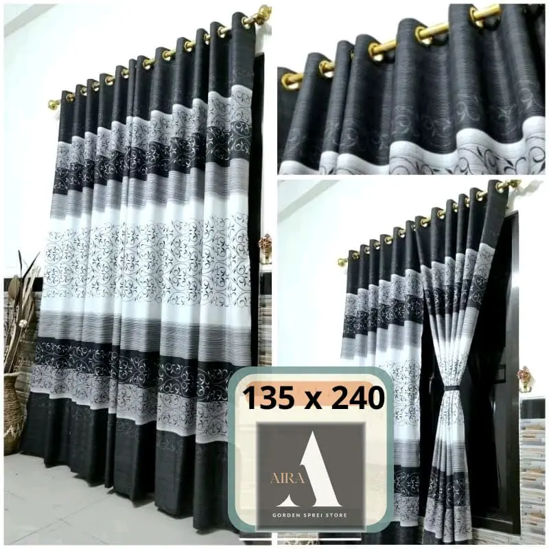 Gorden Smorking pintu dan Jendela Motif batik Kratos lebar 135cm Tinggi 200 220 240 cm Katun
