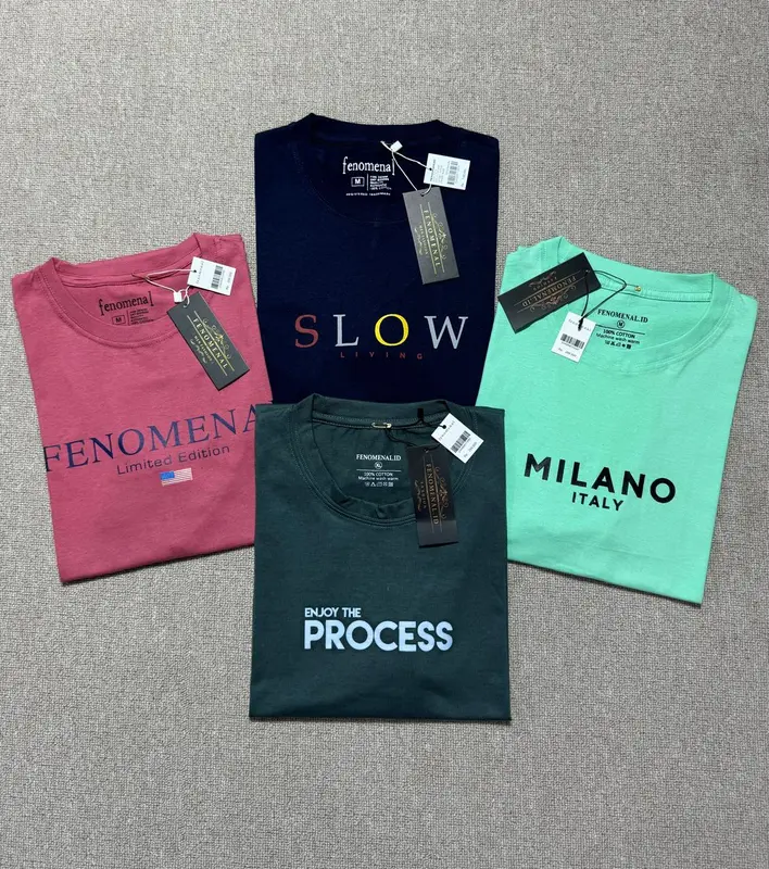 PAKET 3PCS KAOS DISTRO MOTIF SIMPEL BAHAN KATUN COMBED 28S 1