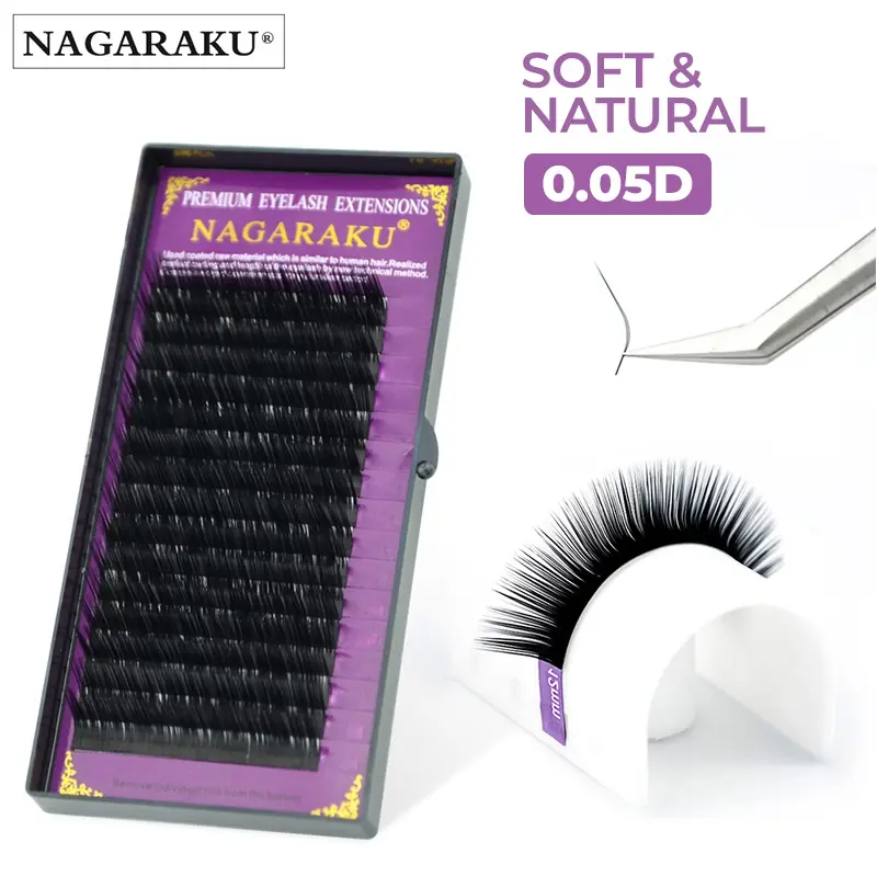 Nagaraku single size eyelash extension 0.05, 0.07 dan 0.10 Bulumata Lashes 0
