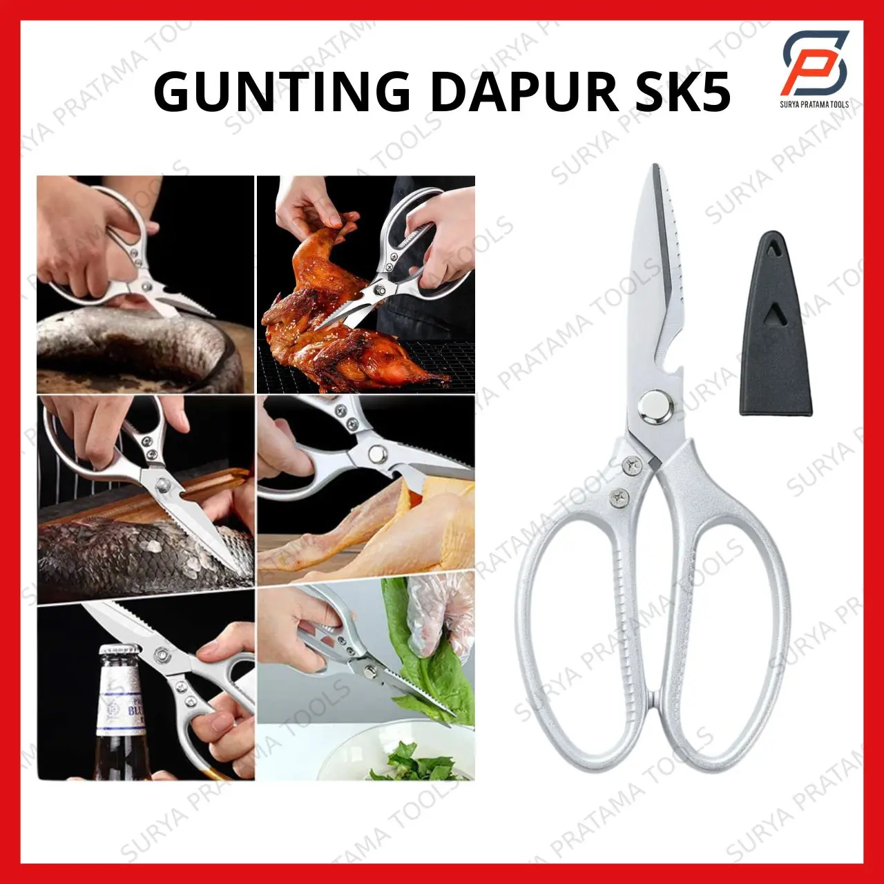 Gunting Dapur SK5 JAPAN Tajam Kuat Tebal Stainless Potong Daging Kitchen Shear Serbaguna