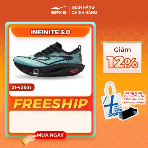 [MUA 1 GIÀY TẶNG 2 TẤT] Giày chạy bộ thể thao Nam Nữ Marathon chuyên nghiệp INFINITE 3.0 đế full Carbon-42km, công nghệ đế giữa QI độc quyền tăng hiệu suất phục hồi. Đế ngoài cao su chịu mài mòn gấp 3 lần 11125103235 running shoes Sport