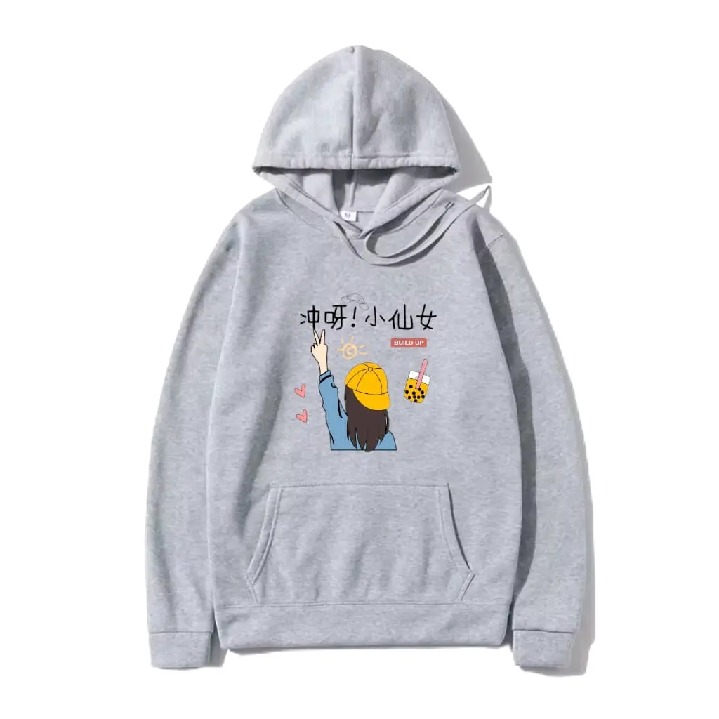 Sweater Hoodie JAPAN GIRL BUILD UP BOBBA Wanita Atau Remaja Kekinian Size L-XL-XXL Sweater Top