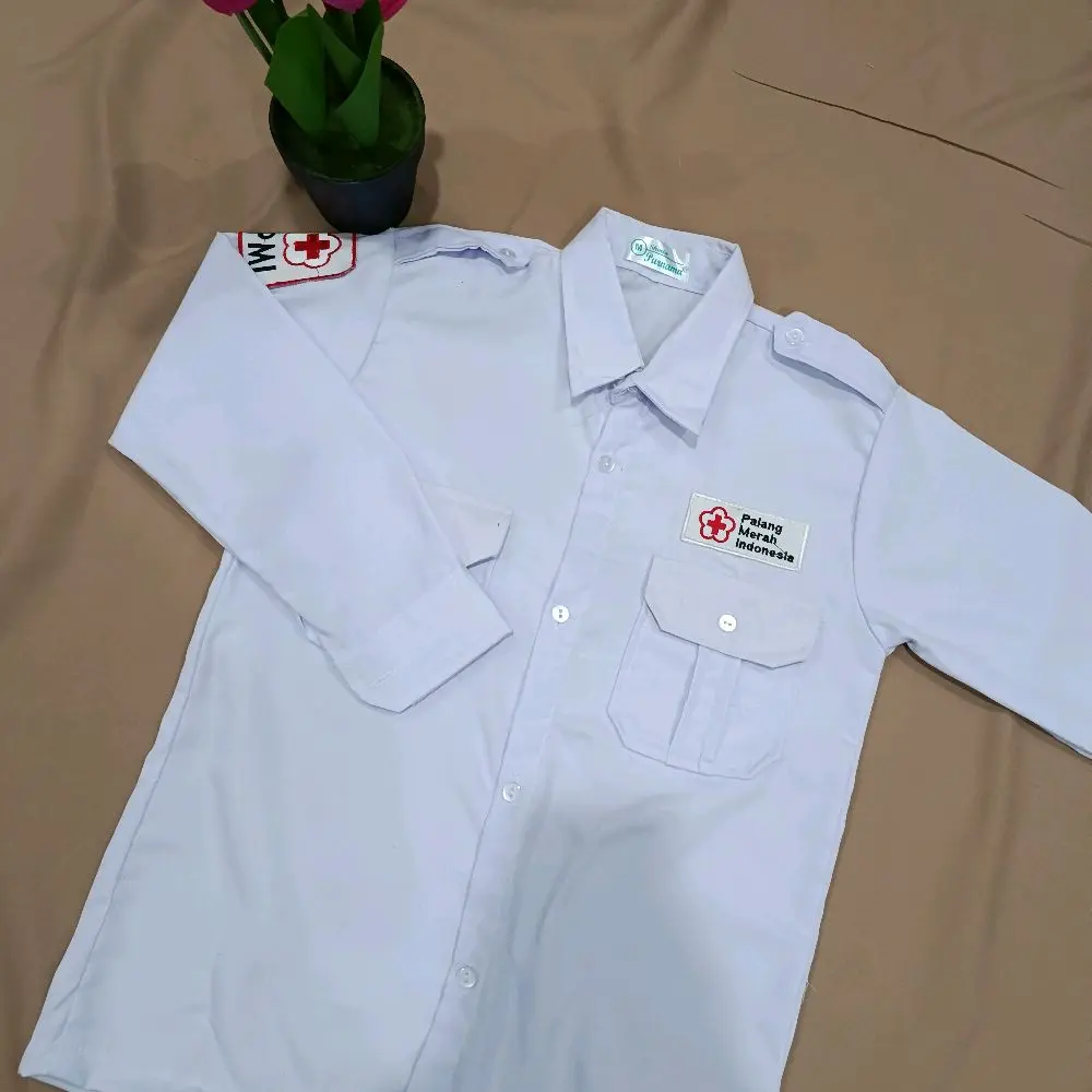 Baju PMR Putra Putri dengan Logo PMI dan Lengan Panjang