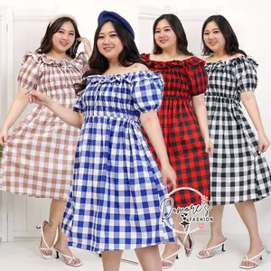 Dresa Wanita Premium / Dress Saira / Dress Kotak Jumbo Wanita / Gaun Jumbo / Dress Wanita Jumbo / Dress Terbaru High Quality / Dress Wanita Jumbo Terbaru / Dress Wanita Premium / Dress Wanita Bigsize / Dress Wanita Jumbo Kekinian Baju Casual