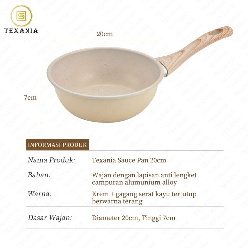[5.5 SALE] TEXANIA Saucepan Panci 20cm Wajan Anti Lengket Warna Cream Kitchenware 7