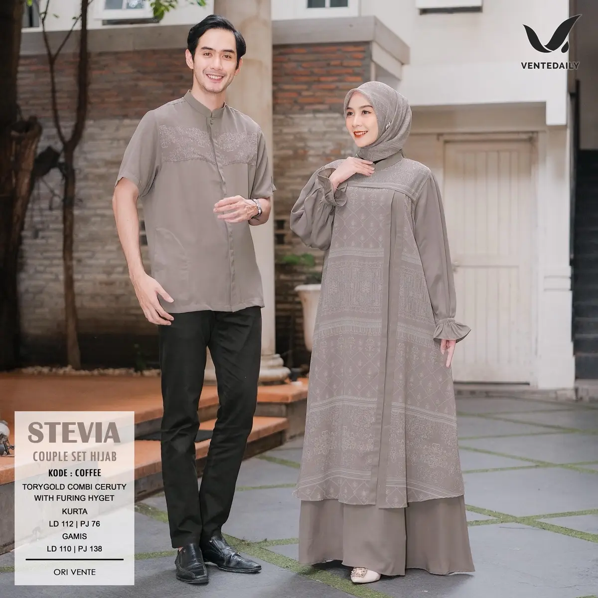 COUPLE LEBARAN KEKINIAN STEVIA COUPLE SET HIJAB ORIGINAL VENTE DAILY Pasangan