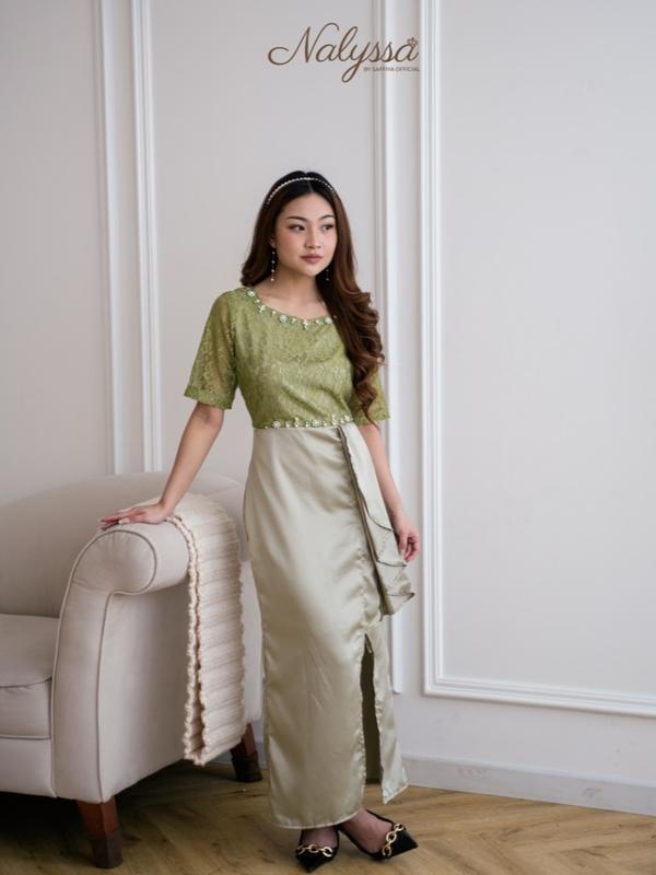 SAFFIYA - Sophia Dress (PREMIUM) / M,L,XL / Dress Pesta Wanita / Dress Natal / dress brukat terbaru / dress mewah 4