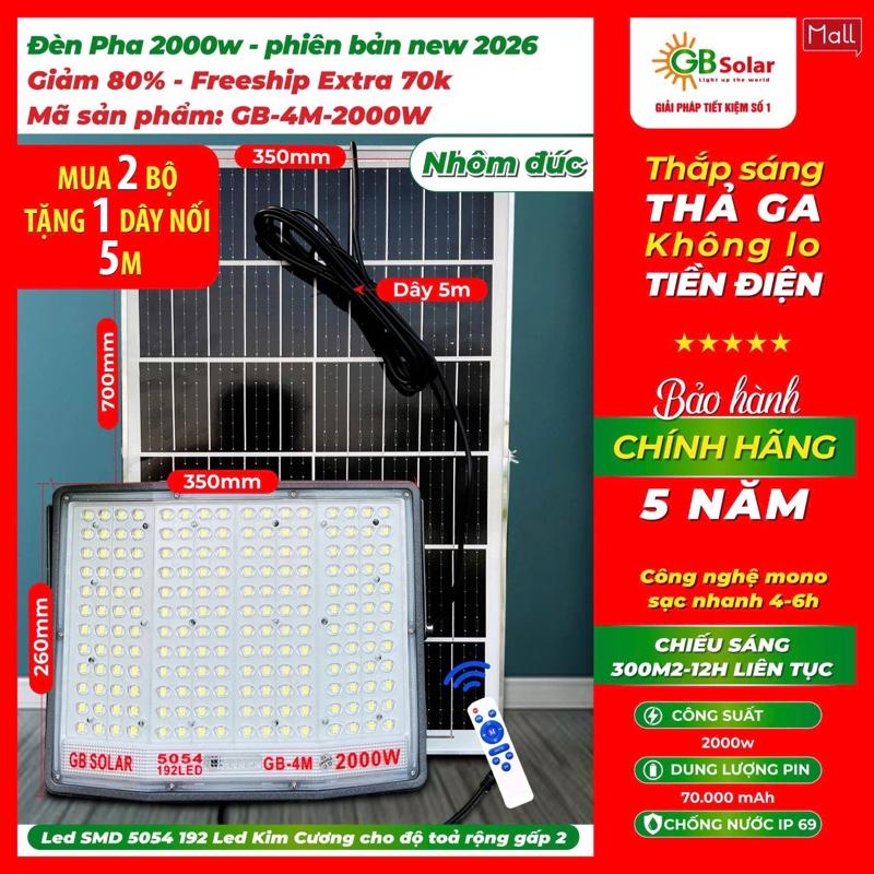 [192 LED, COMBO MUA 2 BỘ TẶNG 1 DÂY NỐI 5M] [BẢN NÂNG CẤP BẢO HÀNH 5 NĂM 1 ĐỔI 1] Đèn Năng Lượng Mặt Trời Mắt Ngọċ 2000W