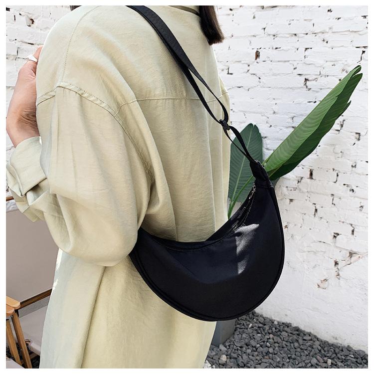 Product Introduction of Nylon material crossbody bag, women's new style dumpling bag, lightweight small shoulder bag, armpit bag, single shoulder bag, women's single shoulder crossbody bag 19