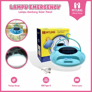 MYUNG Lampu Gantung Emergency UFO Solar Panel Portabel Super Terang 300W 400W 500W