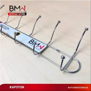 Kapstok Hanger Stainlish ukuran Besar bahan tebal anti karat  7 Kait Atas Bawah Gantungan tempel harga 1 pcs