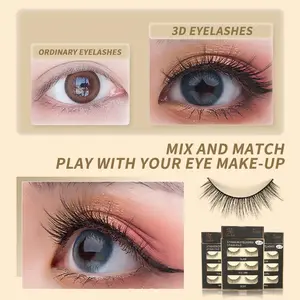 Natural Look Instan! MAGEFY 3 Pasang Bulu Mata Palsu (MGY7044), Handmade & Ringan, Pas untuk Harian atau Event! Bulumata