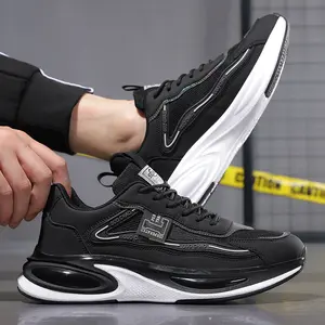 AF STREETMAX-HITAM Sepatu Sneakers Pria & Unisex Sporty Casual Olahraga Model Terbaru dengan Desain Modern dan Nyaman Putih Kulit Sintetis Mesh Breathable EVA Rubber Sol Empuk Anti Slip Shoes