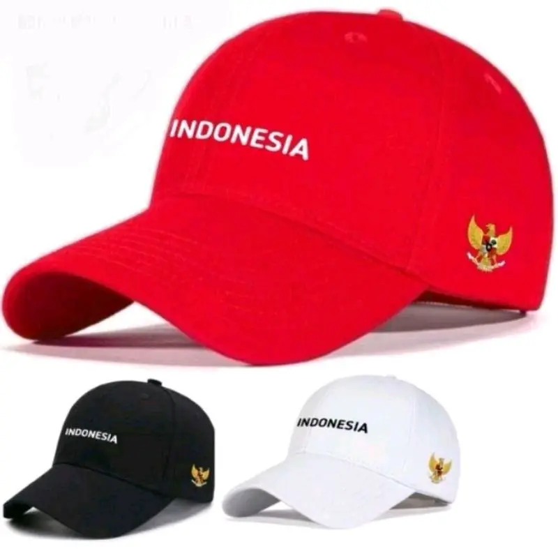 Topi Baseball Distro Caps Merah Putih Garuda Indonesia. Topi Terbaru Pria Dan Wanita