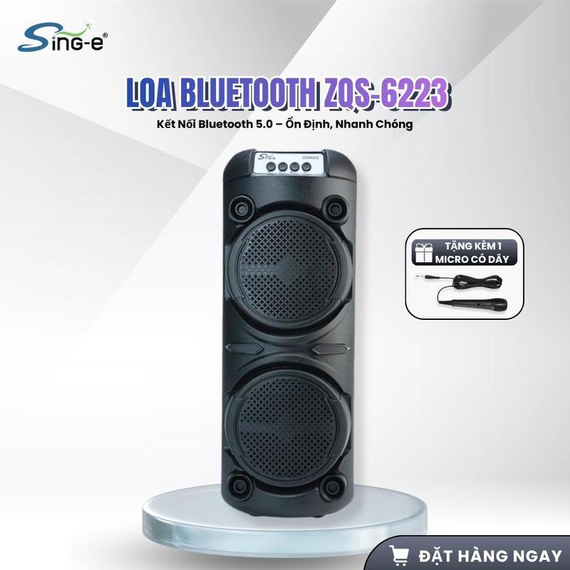   FPB  LOA BLUETOOTH ZQS-6223 Loa karaoke công suất lớn phù họp ca hát gia đình hoặc nhóm thiết kế ngoại hình mạnh mẽ tích hợp đèn 