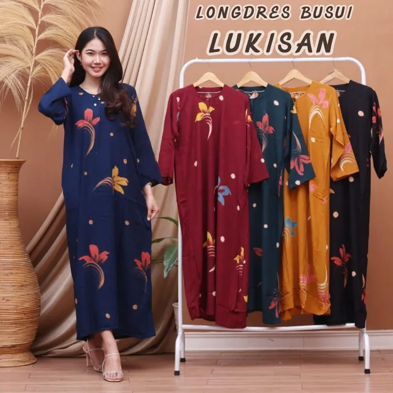 Aneka Daster Hits Ld110 100rb dapat 3pcs Daster Lengan Panjang Nyaman Wanita Rayon Kancing 2