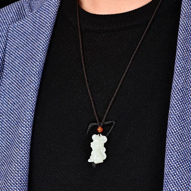 Product Introduction of Genuine White Jade Chinese Zodiac Pendants Men and Women Couple White Jade Pendant Necklace Jade Pendant Hanging Ornament 12