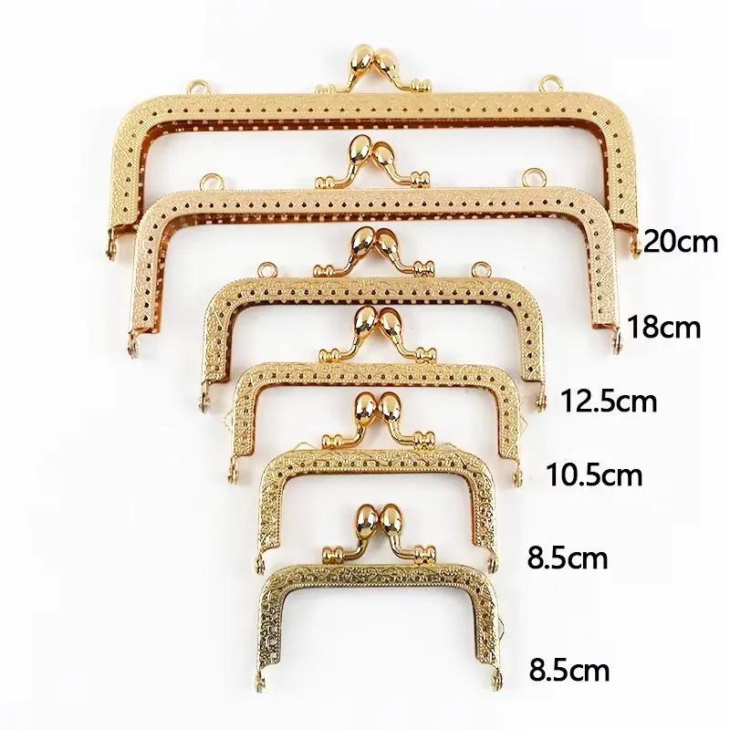 Kim loại vàng dập nổi khung Ví Nụ Hôn Clasp 8.5-20cm 1pcs bền Túi xử lý cho phụ…