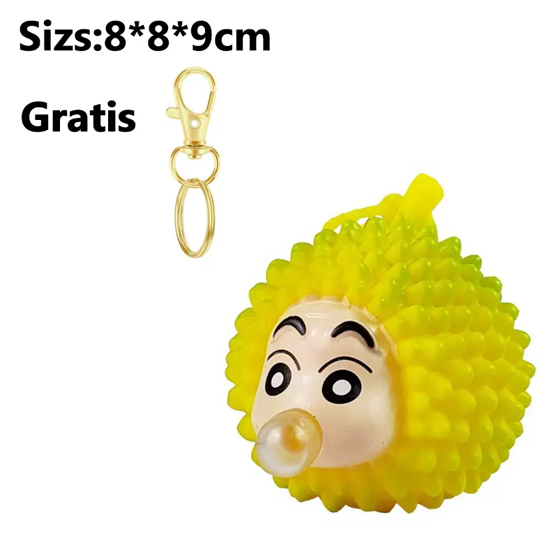 Seri buah mainan dekompresi mainan tiup gelembung lucu model durian pisang gantungan kunci tas sekolah liontin hadiah ulang tahun 6