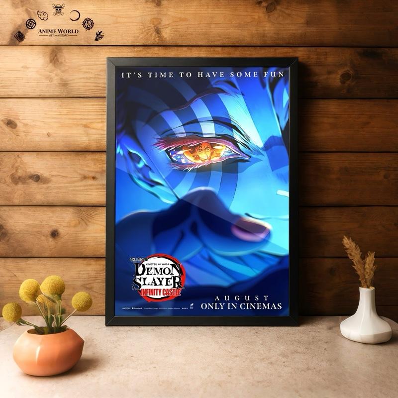 Khung tranh Poster Anime Demon Slayer decor phòng góc học tập ,làm việc có thể treo tường để bàn . Phong cách cho Fan Anime chính hiệu.