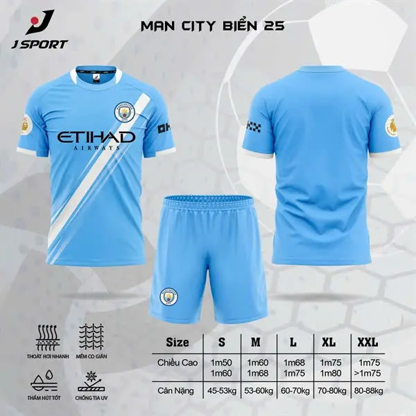 Áo bóng đá Manchester City sân nhà 2025 - 2026 xanh biển