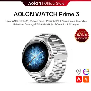 【Amoled】Aolon Prime 3 Smartwatch Original Pria Cover Lock AMOLED Screen Metal Case AOD Jam Tangan Pintar Bluetooth Call Custom Wallpaper arloji pria original Clock Layar AMOLED 1.43" Paduan Seng Posisi AGPS Pemantauan Kesehatan Pelacakan Olahraga